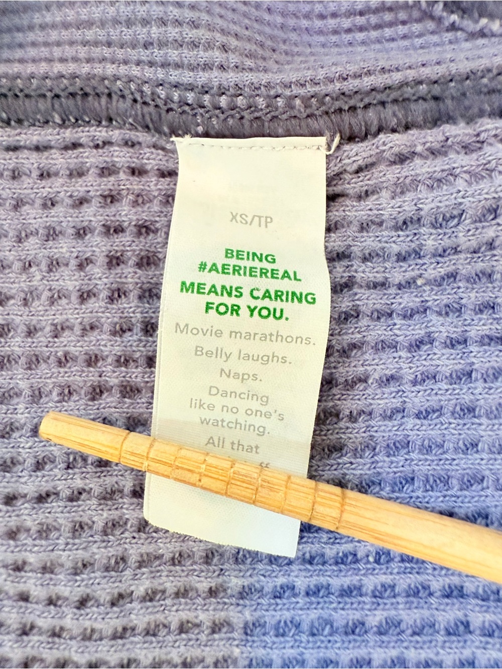 Aerie Lavender Waffle Knit Button Front XS - Picture 6 of 8